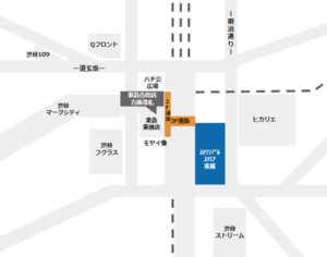 渋谷スクランブルスクエアへの行き方経路（銀座線の東急百貨店方面改札から）