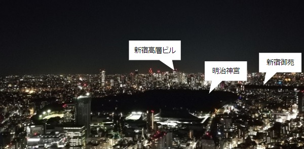 渋谷スカイからの夜景（北側から）