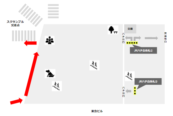 渋谷駅ハチ公広場マップ