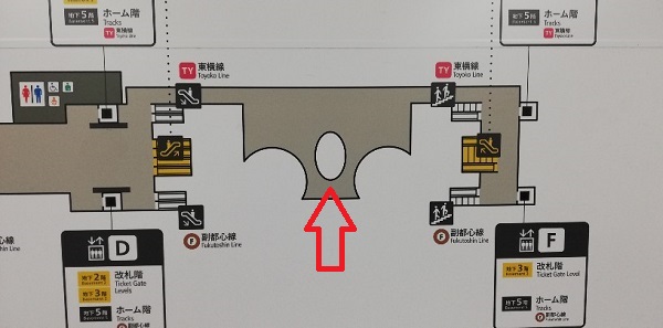 東横/副都心線渋谷駅の構内マップ