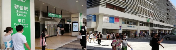JR新宿駅東口出口（ルミネエスト出入り口）