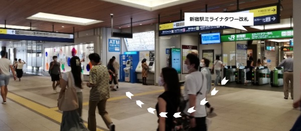 JR新宿駅ミライナタワー改札前