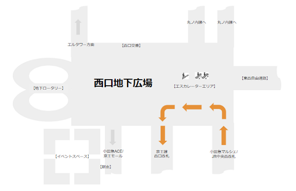 新宿駅西口地下広場map