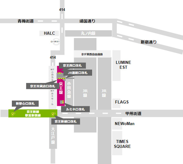 京王新線と京王線の位置関係map