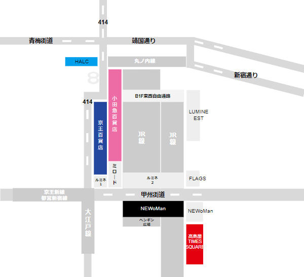 新宿駅デパ地下の場所マップ