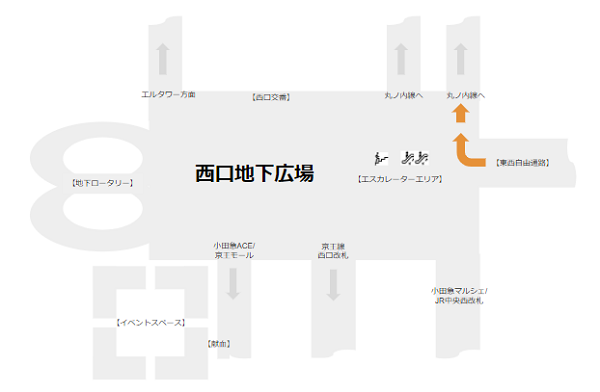 新宿駅西口地下広場マップ