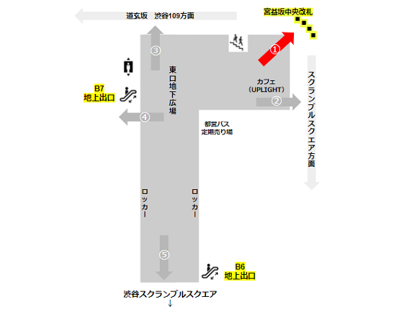 渋谷駅地下広場のマップ