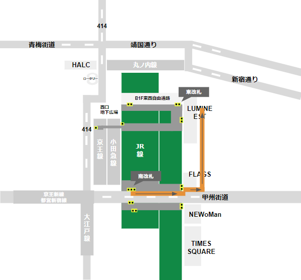 新宿駅構内周辺マップ