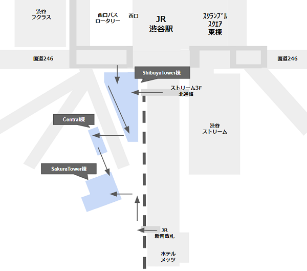 渋谷サクラステージへの行き方マップ
