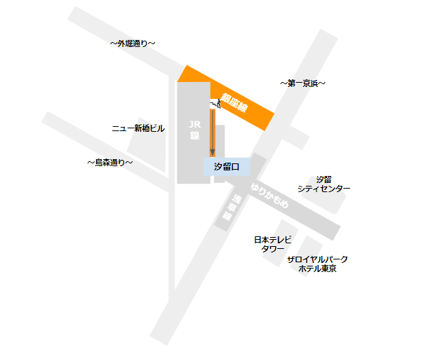 新橋駅汐留口への行き方（銀座線改札から）