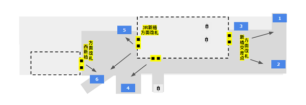 新橋駅の構内図（改札、出口）