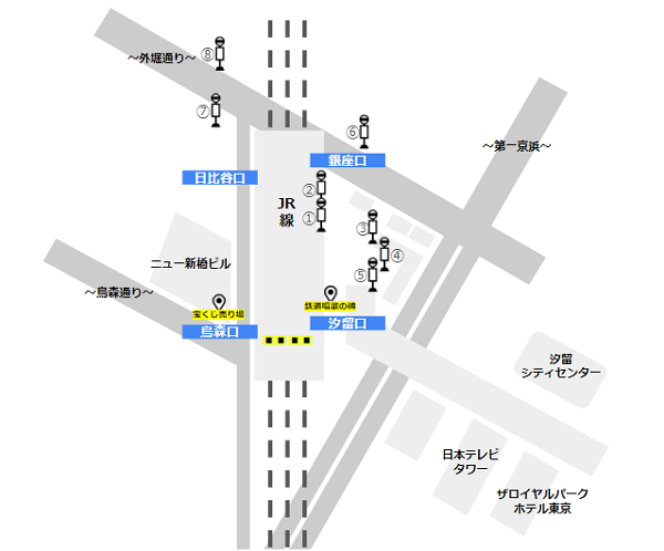 JR新橋駅の「南改札」周辺