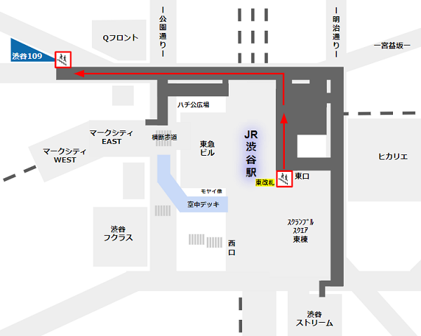 渋谷109への地下ルート