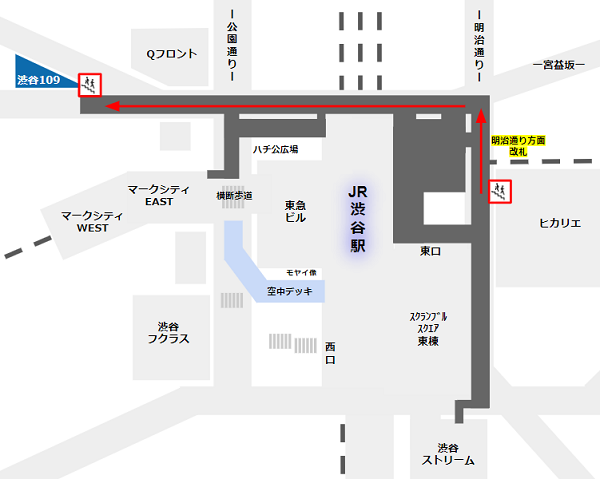 渋谷109への地下ルート