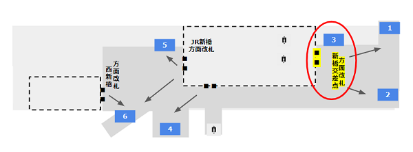 新橋駅銀座線の改札口地図