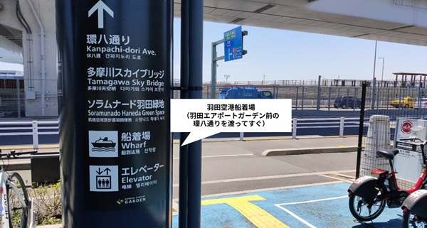 環八通りを渡って羽田の船着き場へ