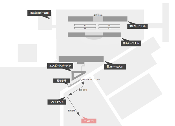 羽田空港周辺施設マップ(スーパーコストコ)